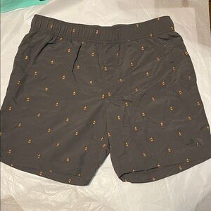 The North Face Men’s Charcoal Gray Hybrid Shorts Orange Campfire Accents Med